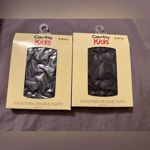 Girls Microfiber Opaque Tights - 2 pairs - 6-8 years